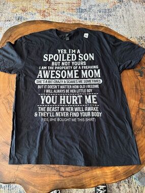 Gildan Black Graphic Tee with White Print